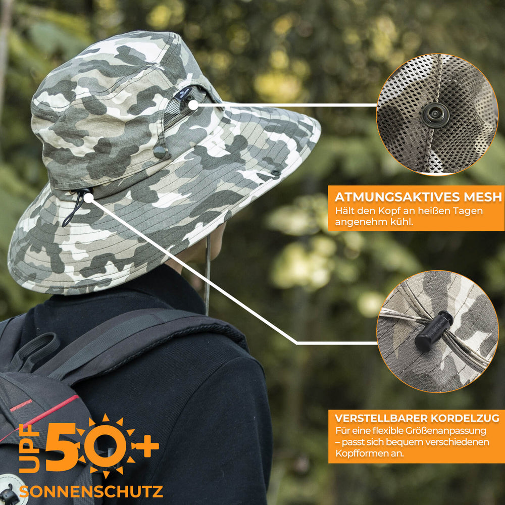 ROCCKBROS Sonnenhut Outdoor Wanderhut Fischerhut UV-Schutz Herren/Damen