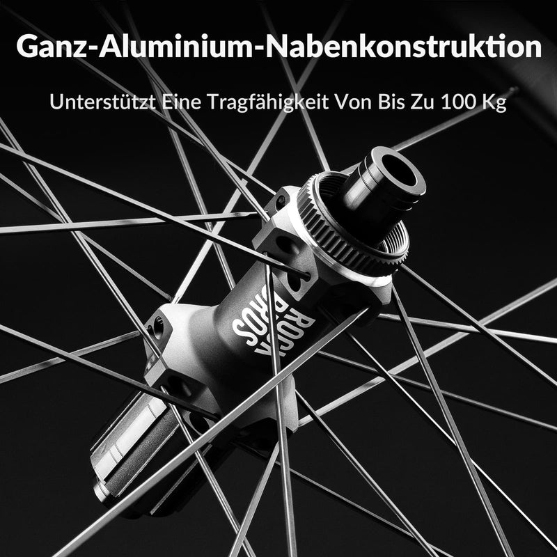 Cargue la imagen en el visor de la galería, ROCKBROS 700C Carbon Laufradsatz 38mm Disc Felge Laufrad Set für Rennrad
