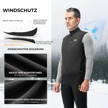 fahrradweste winter ROCKBROS Ärmellose Fahrradweste Fahrradjacke Packbar Atmungsaktiv –  ROCKBROS-DE
