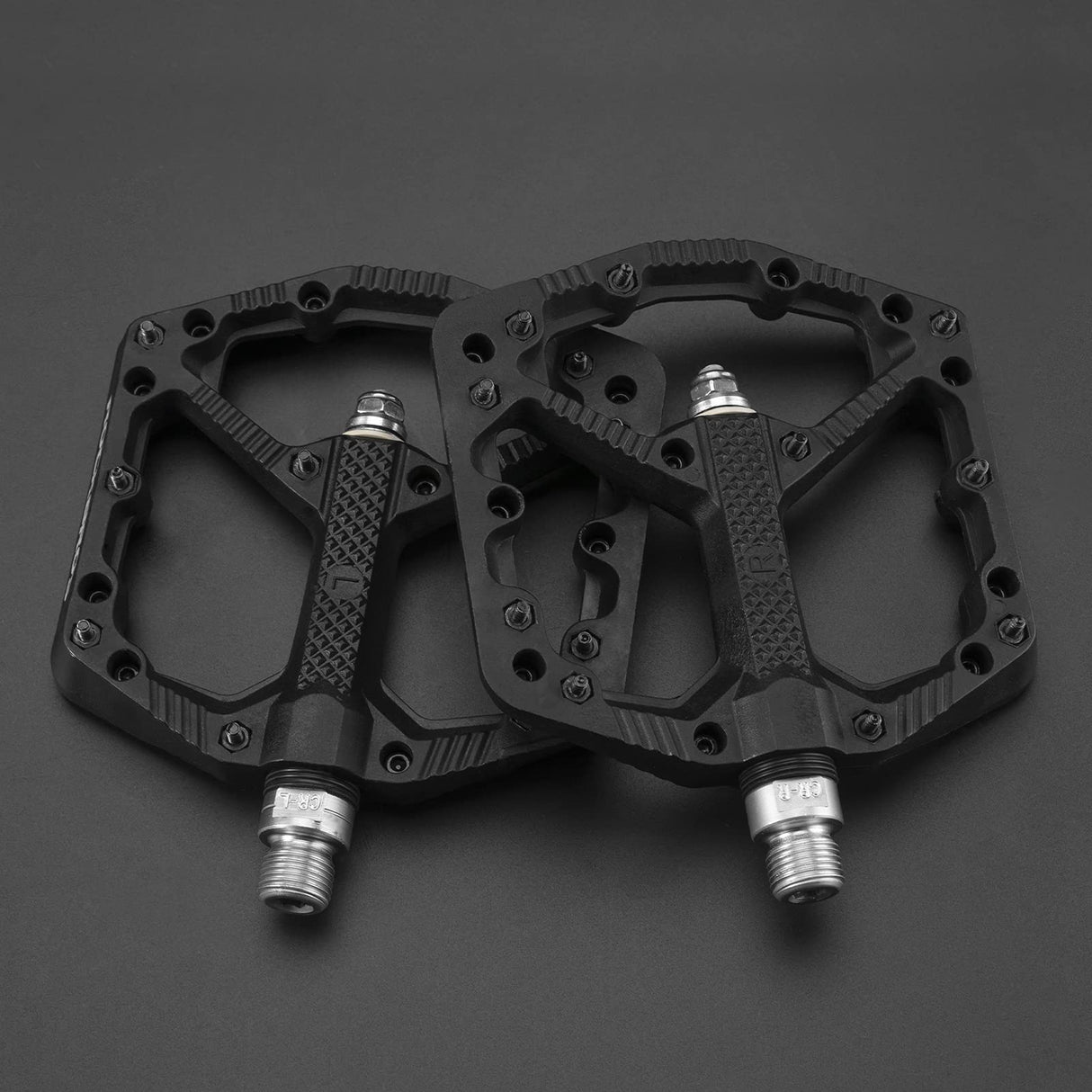 ROCKBROS Bike Pedals Nylon MTB Pedals Non-Slip Wear-Resistant (Pair) #Color_Black