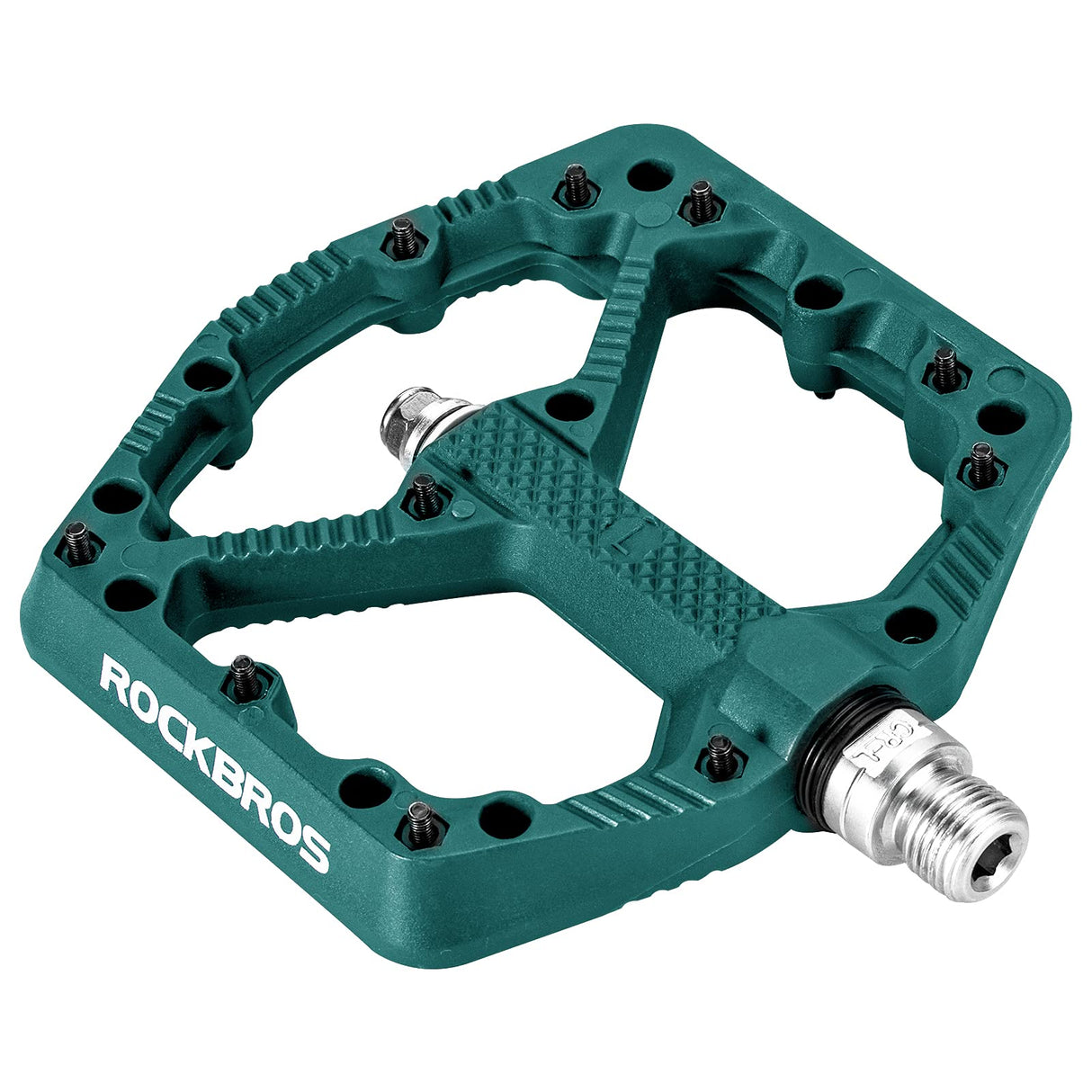 ROCKBROS Bike Pedals Nylon MTB Pedals Non-Slip Wear-Resistant (Pair) #Color_Blue