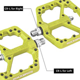ROCKBROS Bike Pedals Nylon MTB Pedals Non-Slip Wear-Resistant (Pair) #Color_Yellow