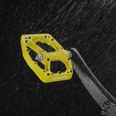 ROCKBROS Bike Pedals Nylon MTB Pedals Non-Slip Wear-Resistant (Pair) #Color_Yellow