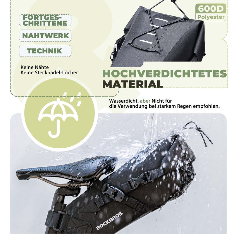 Chargez l&#39;image dans la visionneuse de la galerie, ROCKBROS Bikepacking Satteltasche 3 Liter 100% Wasserdicht TPU Gewebe
