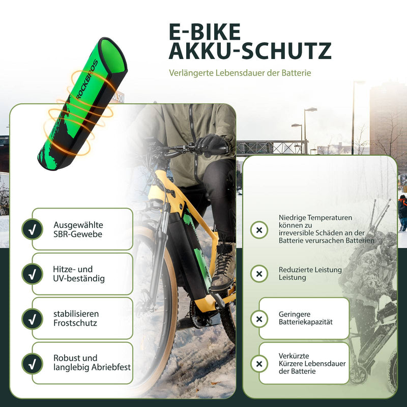 Laden Sie das Bild in Galerie -Viewer, ROCKBROS E-Bike Akku Lackschutz für integrierte Ebike Rahmenakku Schutz vor Kälte
