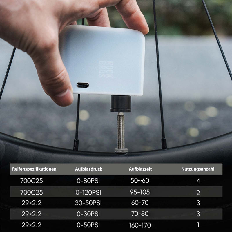 Chargez l&#39;image dans la visionneuse de la galerie, ROCKBROS Elektrische Fahrradpumpe MINI-Pumpe AS1 Pro ultrakompakte
