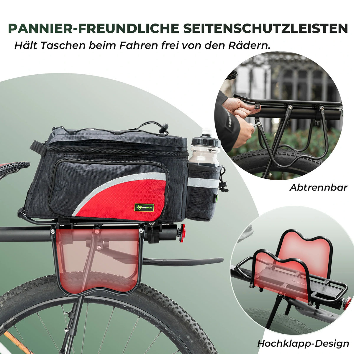 fahrrad schutzblech mit integriertem gepäckträger ROCKBROS Fahrrad Gepäckträger mit Reflektor und Schutzblech Aluminium –  ROCKBROS-DE
