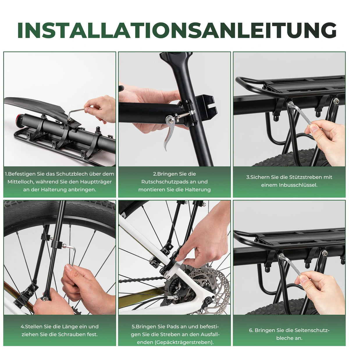 ROCKBROS Fahrrad Gepäckträger mit Reflektor und Schutzblech Aluminium –  ROCKBROS-DE