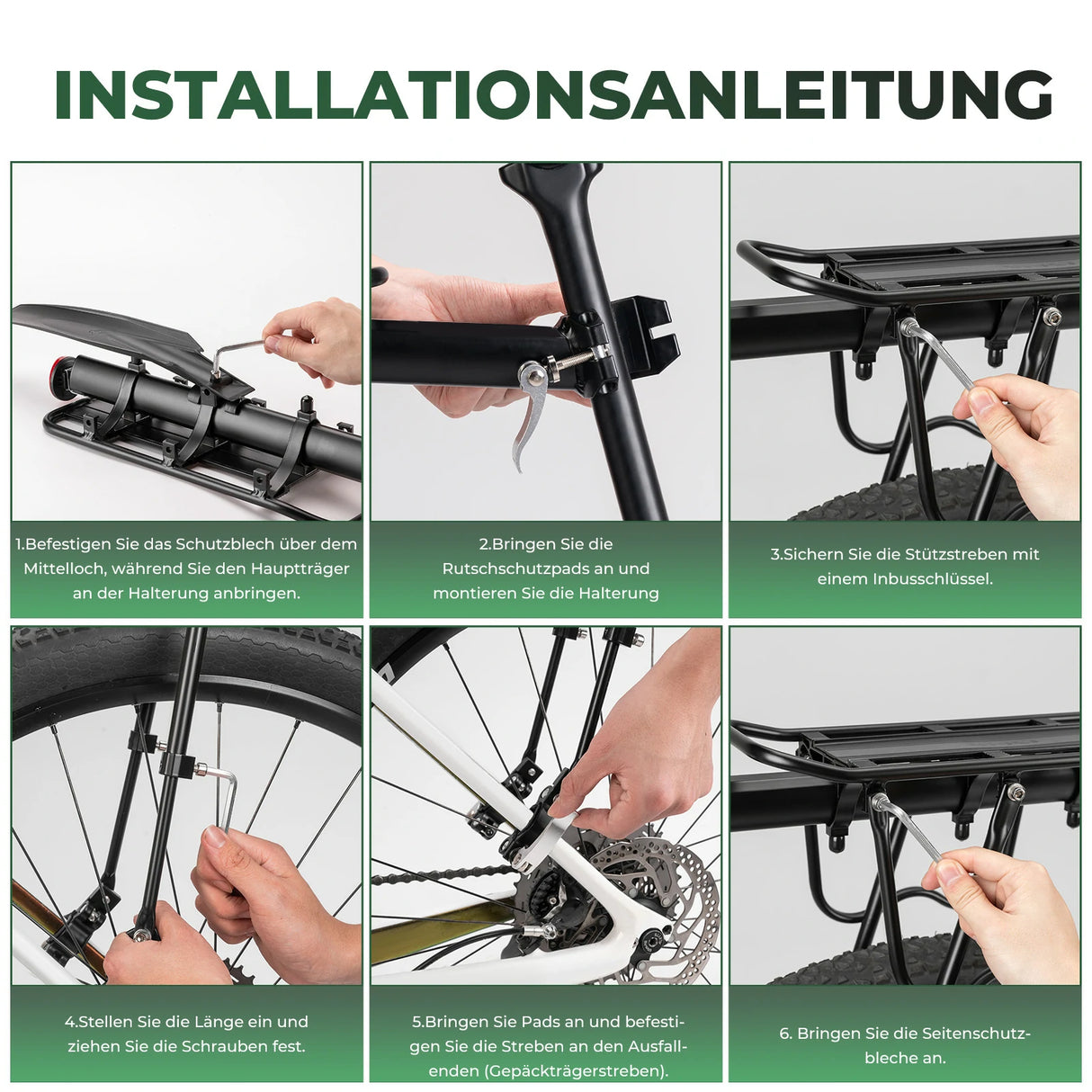 ROCKBROS Fahrrad Gepäckträger mit Reflektor und Schutzblech Aluminiumlegierung - ROCKBROS-EU