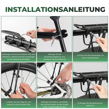 ROCKBROS bicycle luggage rack with reflector and mudguard aluminum –  ROCKBROS-DE