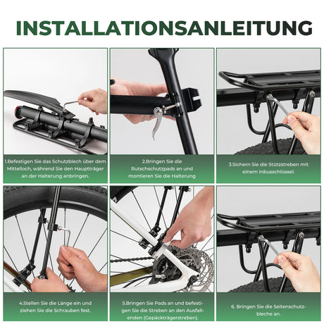 ROCKBROS Fahrrad Gepäckträger mit Reflektor und Schutzblech Aluminiumlegierung - ROCKBROS-EU
