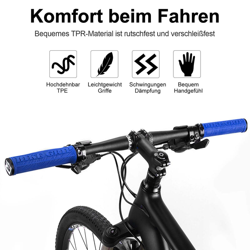 Cargue la imagen en el visor de la galería, ROCKBROS Fahrrad Griffe Lock-On Lenkergriffe MTB Rutschfest Blau
