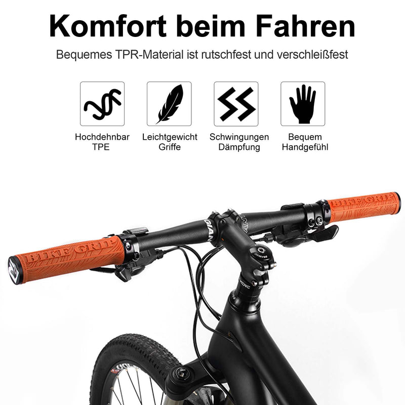 Load image into Gallery viewer, ROCKBROS Fahrrad Griffe Lock-On Lenkergriffe MTB Rutschfest Orange
