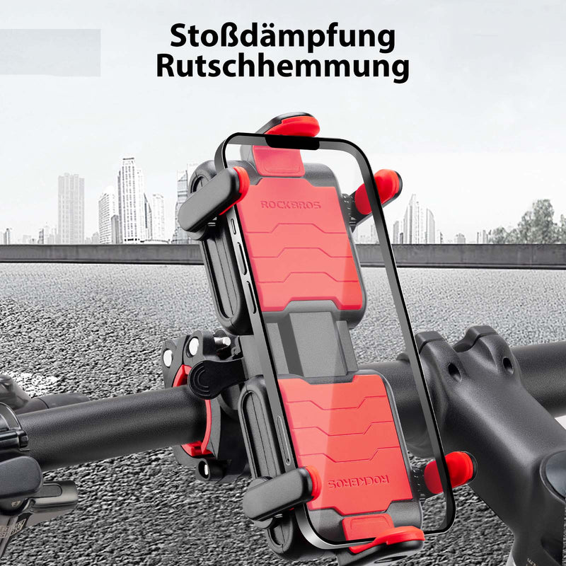 Load image into Gallery viewer, ROCKBROS Fahrrad Handyhalterung 360°Drehbar Motorrad Halterung Rot
