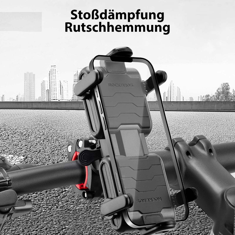 Load image into Gallery viewer, ROCKBROS Fahrrad Handyhalterung 360°Drehbar Motorrad Halterung Schwarz
