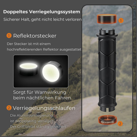 ROCKBROS Fahrrad-Lenkergriffe – Doppelverschluss für 22,2 mm Lenker