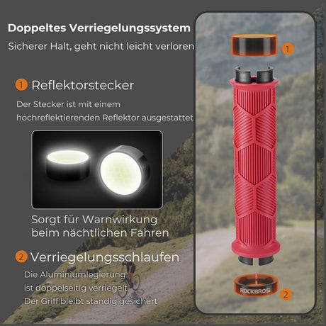 ROCKBROS Fahrrad-Lenkergriffe – Doppelverschluss für 22,2 mm Lenker