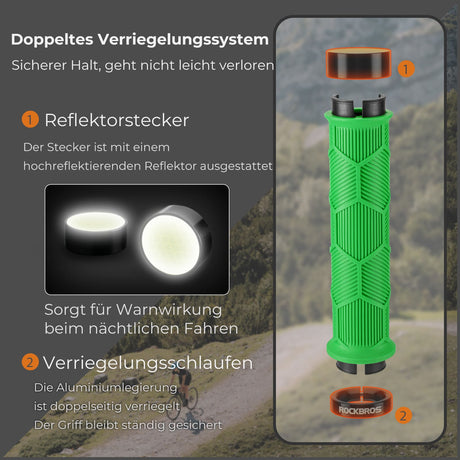 ROCKBROS Fahrrad-Lenkergriffe – Doppelverschluss für 22,2 mm Lenker