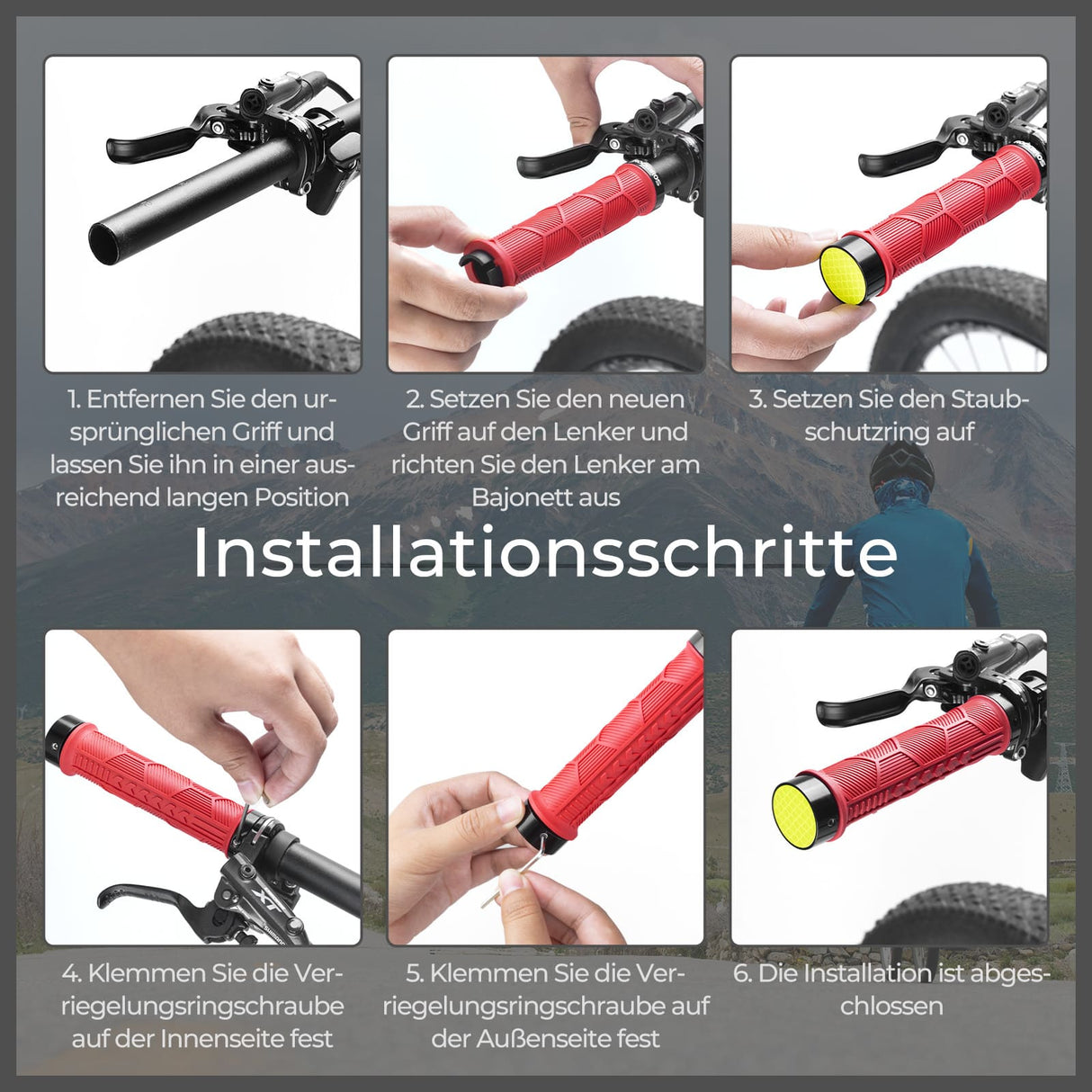 ROCKBROS Fahrrad-Lenkergriffe – Doppelverschluss für 22,2 mm Lenker