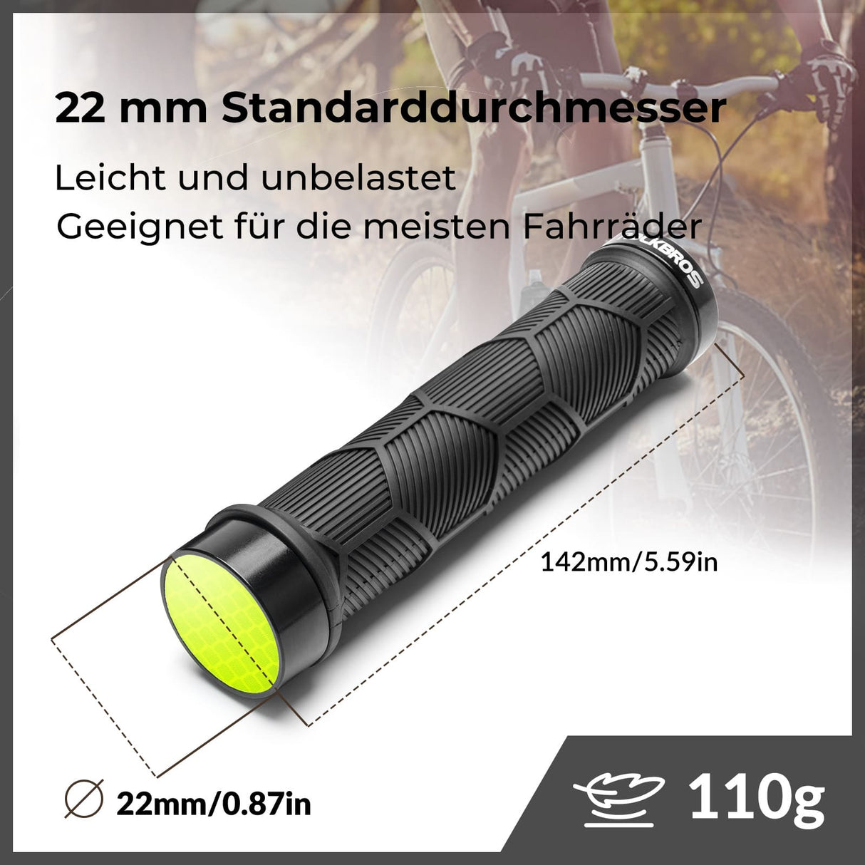 ROCKBROS Fahrrad-Lenkergriffe – Doppelverschluss für 22,2 mm Lenker