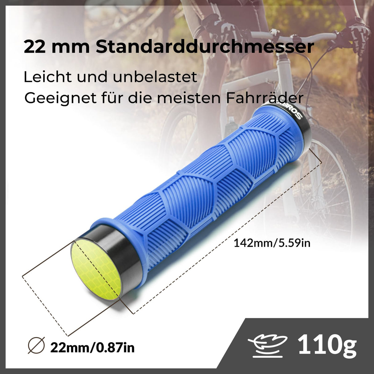 ROCKBROS Fahrrad-Lenkergriffe – Doppelverschluss für 22,2 mm Lenker