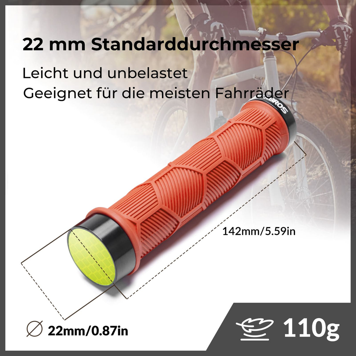 ROCKBROS Fahrrad-Lenkergriffe – Doppelverschluss für 22,2 mm Lenker