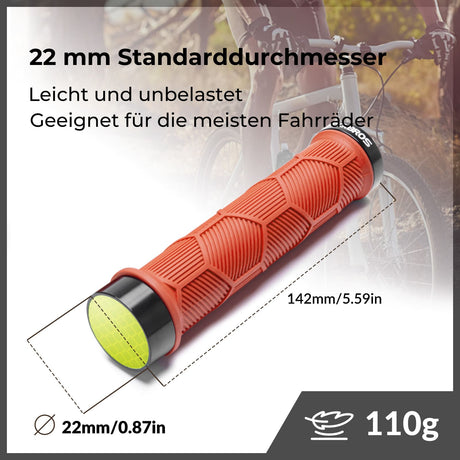 ROCKBROS Fahrrad-Lenkergriffe – Doppelverschluss für 22,2 mm Lenker