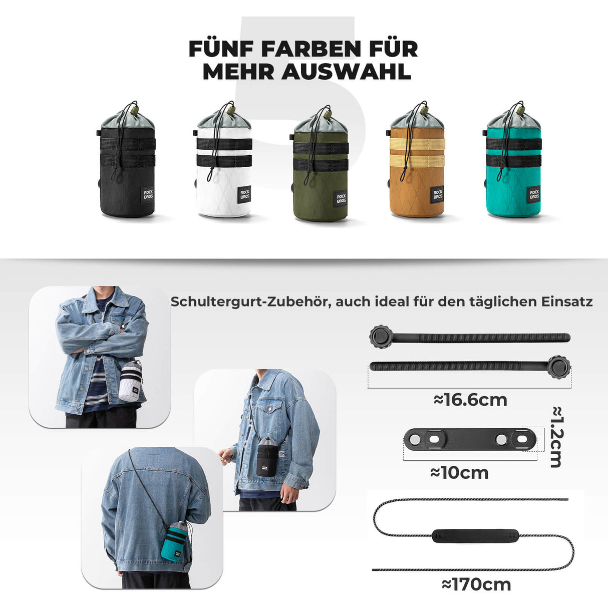  ROCKBROS Fahrrad Lenkertasche 1.2L – Praktisch & stabil für jede Tour!​