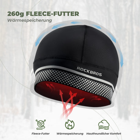 ROCKBROS Fahrrad-Fleecemütze – Warm & sicher unter dem Helm!​