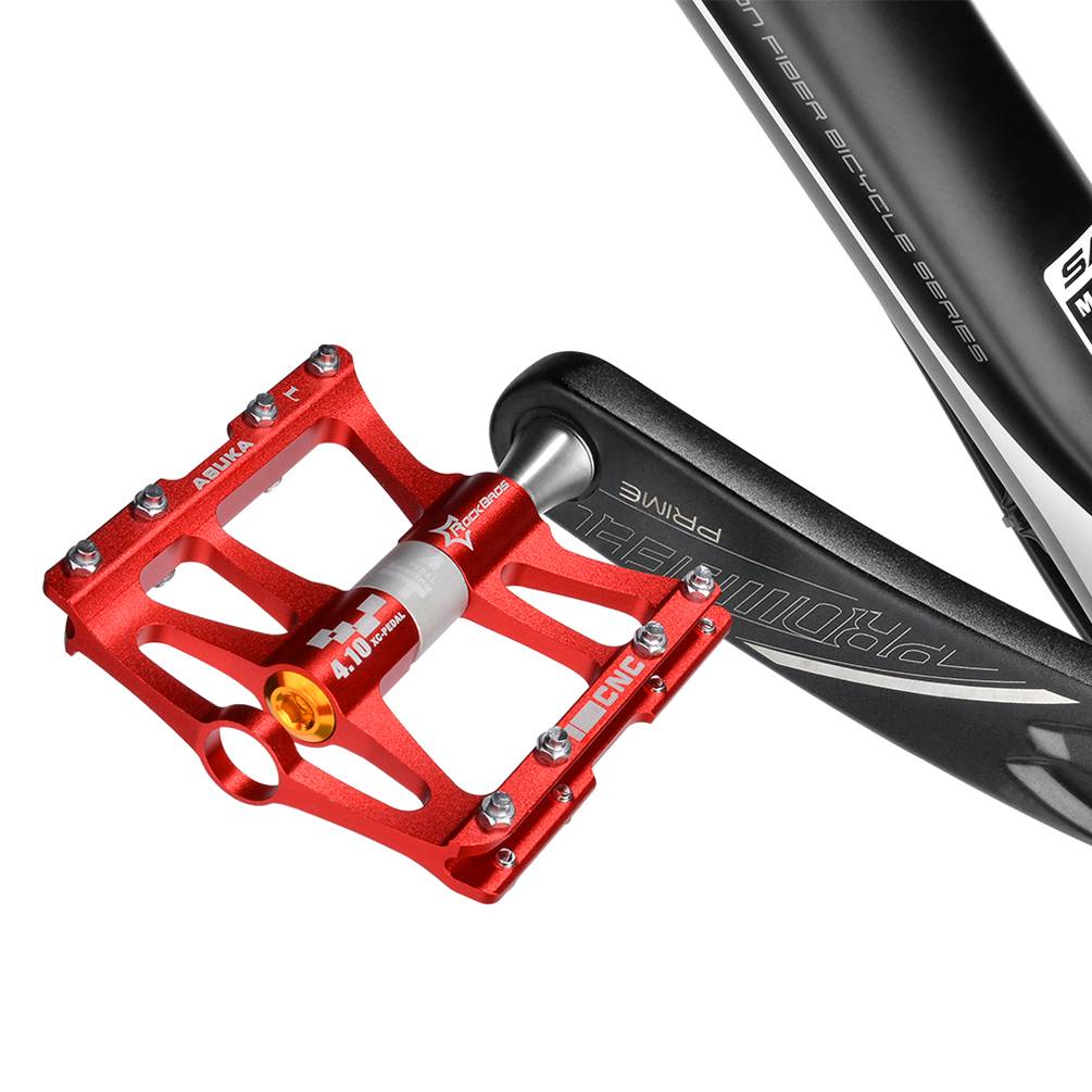 ROCKBROS Fahrrad Pedale 9-16 für MTB/BMX/Rennrad 4 Sealed Bearings Rot