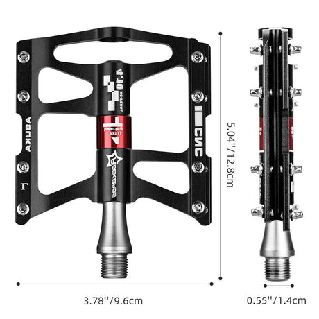 ROCKBROS Fahrrad Pedale 9-16 für MTB/BMX/Rennrad 4 Sealed Bearings Schwarz