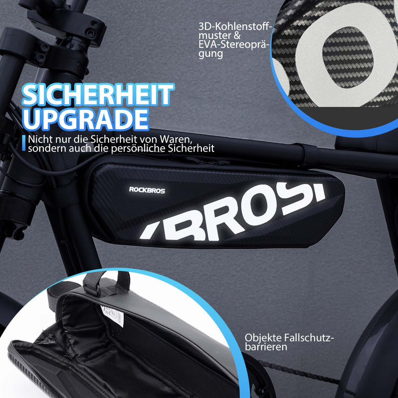 Laden Sie das Bild in Galerie -Viewer, ROCKBROS Fahrrad Rahmentasche Wasserdicht Oberrohr Tasche 4.5L Schwarz
