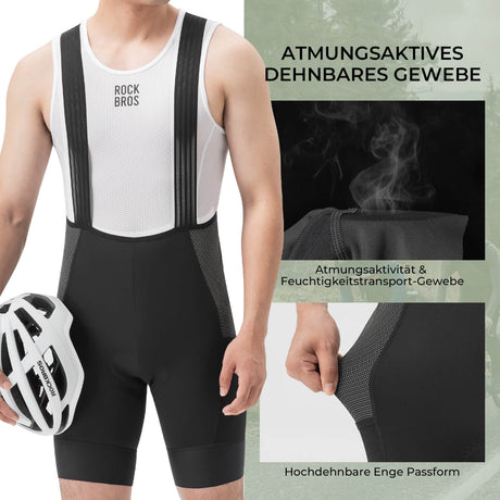 ROCKBROS Fahrrad Trägerhose – Hochfest & Atmungsaktiv mit 5 Taschen