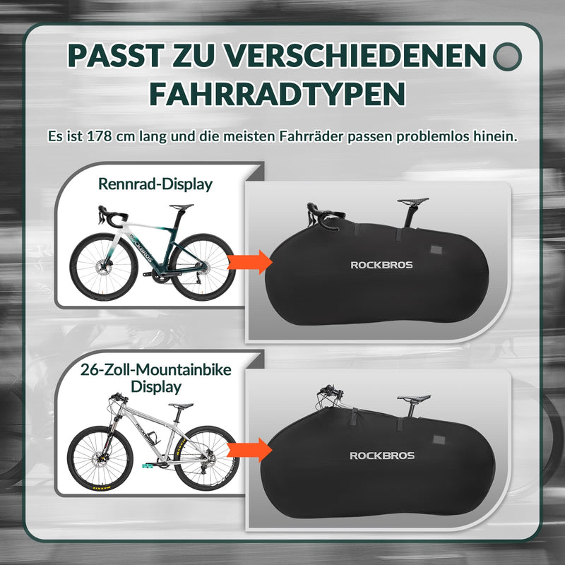 Cargue la imagen en el visor de la galería, ROCKBROS Fahrrad Transporttasche Wasserdichte Tragetasche für Fahrräder bis 26 Zoll
