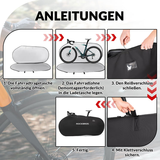 ROCKBROS Fahrrad Transporttasche Wasserdichte Tragetasche für Fahrräder bis 26 Zoll