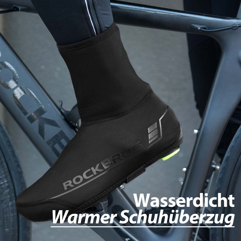 Cargue la imagen en el visor de la galería, ROCKBROS Fahrrad Überschuhe Winter warm Überzieher für Radsport Schwarz
