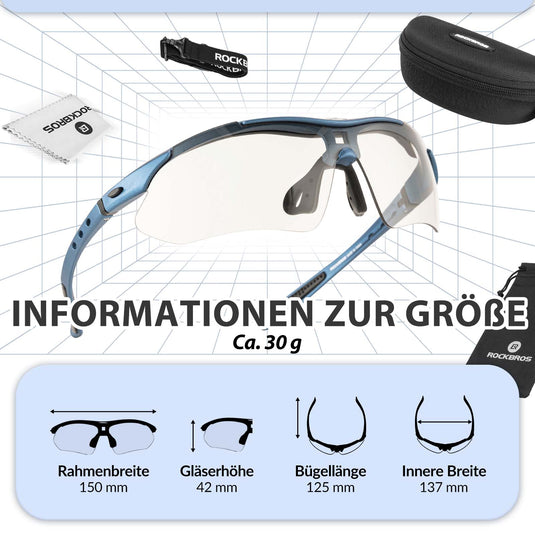 ROCKBROS Fahrradbrille Selbsttönend Brille Sonnenbrille UV 400