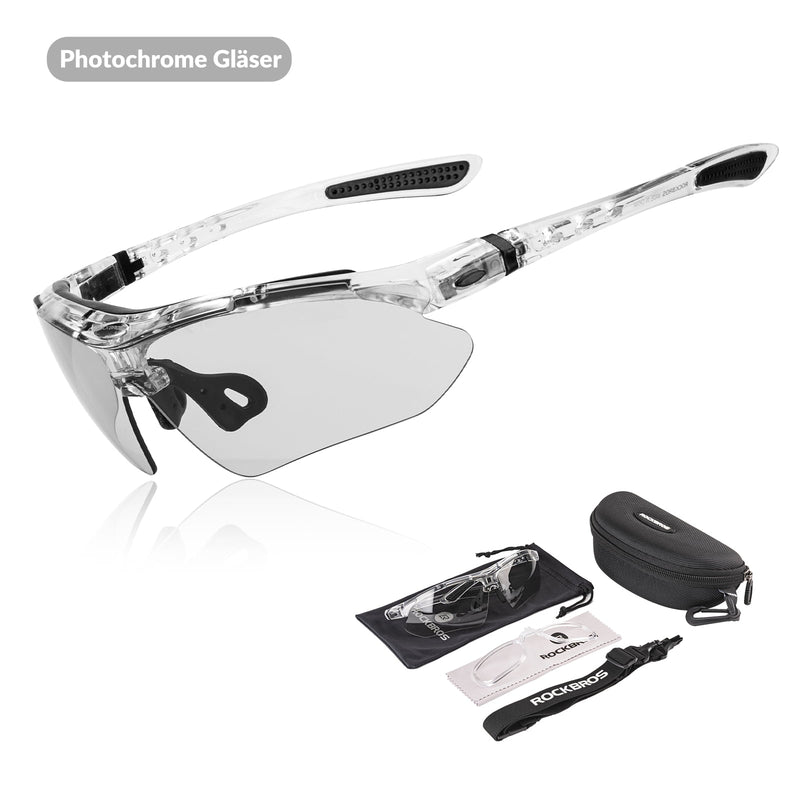 Laden Sie das Bild in Galerie -Viewer, ROCKBROS Fahrradbrille Selbsttönend/Polarisiert Brille Sonnenbrille UV 400

