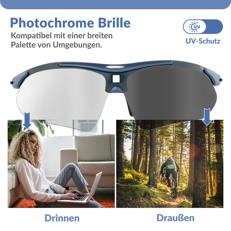 Laden Sie das Bild in Galerie -Viewer, ROCKBROS Fahrradbrille Selbsttönend/Polarisiert Brille Sonnenbrille UV 400
