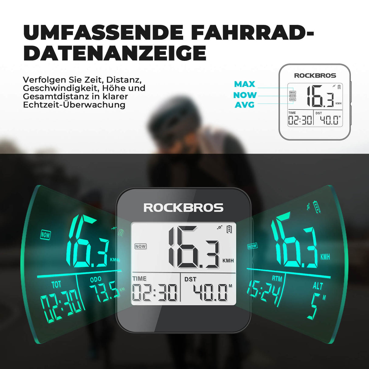 ROCKBROS Fahrradcomputer G1 – Kabellos & Präzise