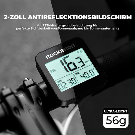 ROCKBROS Fahrradcomputer G1 – Kabellos & Präzise