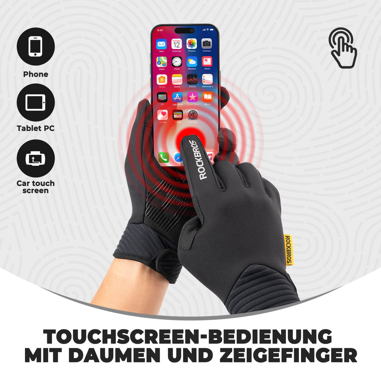 ROCKBROS Fahrradhandschuhe – Perfekter Grip & Touchscreen-Komfort!​