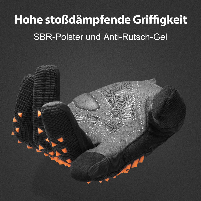 Cargue la imagen en el visor de la galería, ROCKBROS Fahrradhandschuhe Winter Herren rutschfest Touchscreen Orange
