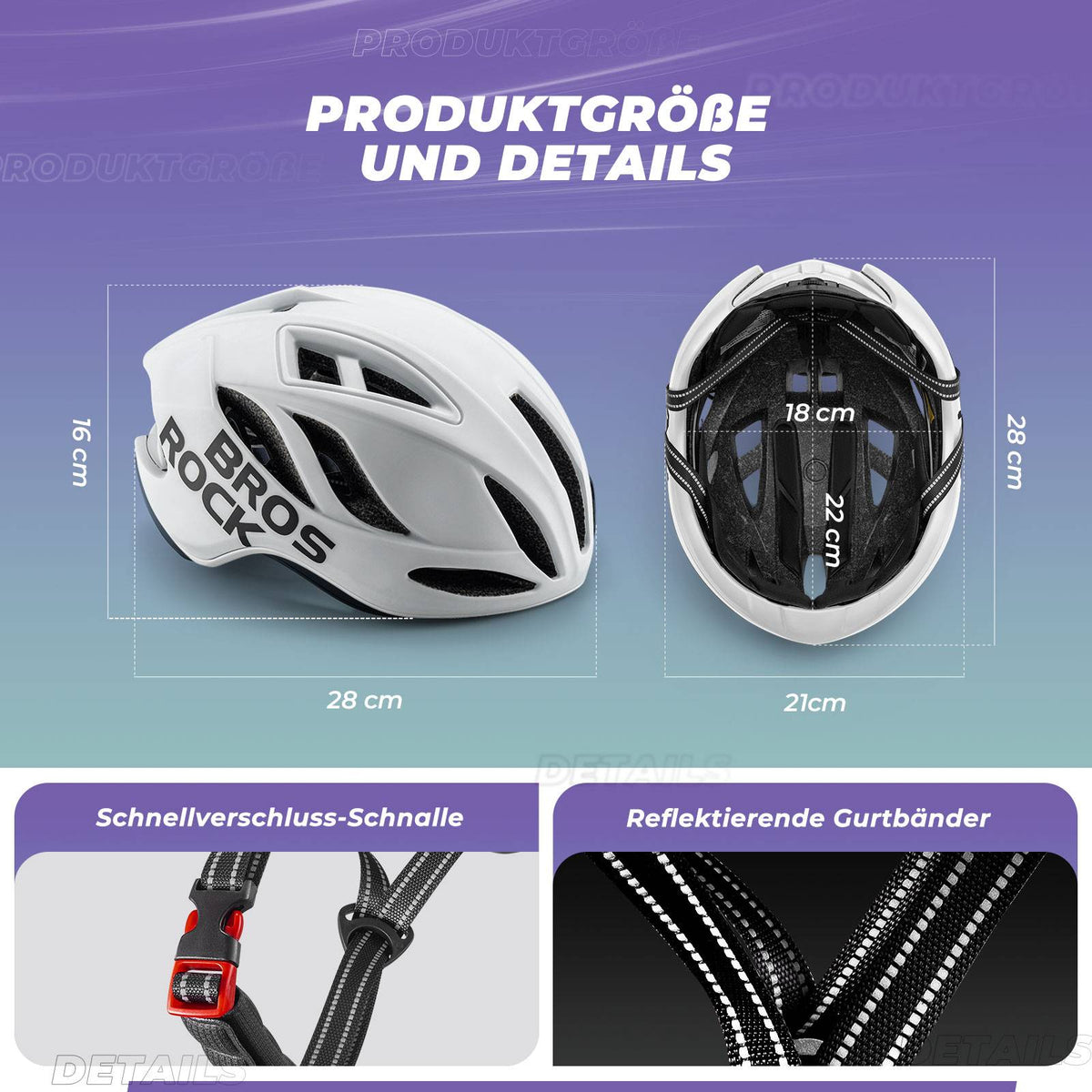 ROCKBROS Fahrradhelm 58-62cm Einstellbare Cityhelm Belüftung Unisex –  ROCKBROS-DE