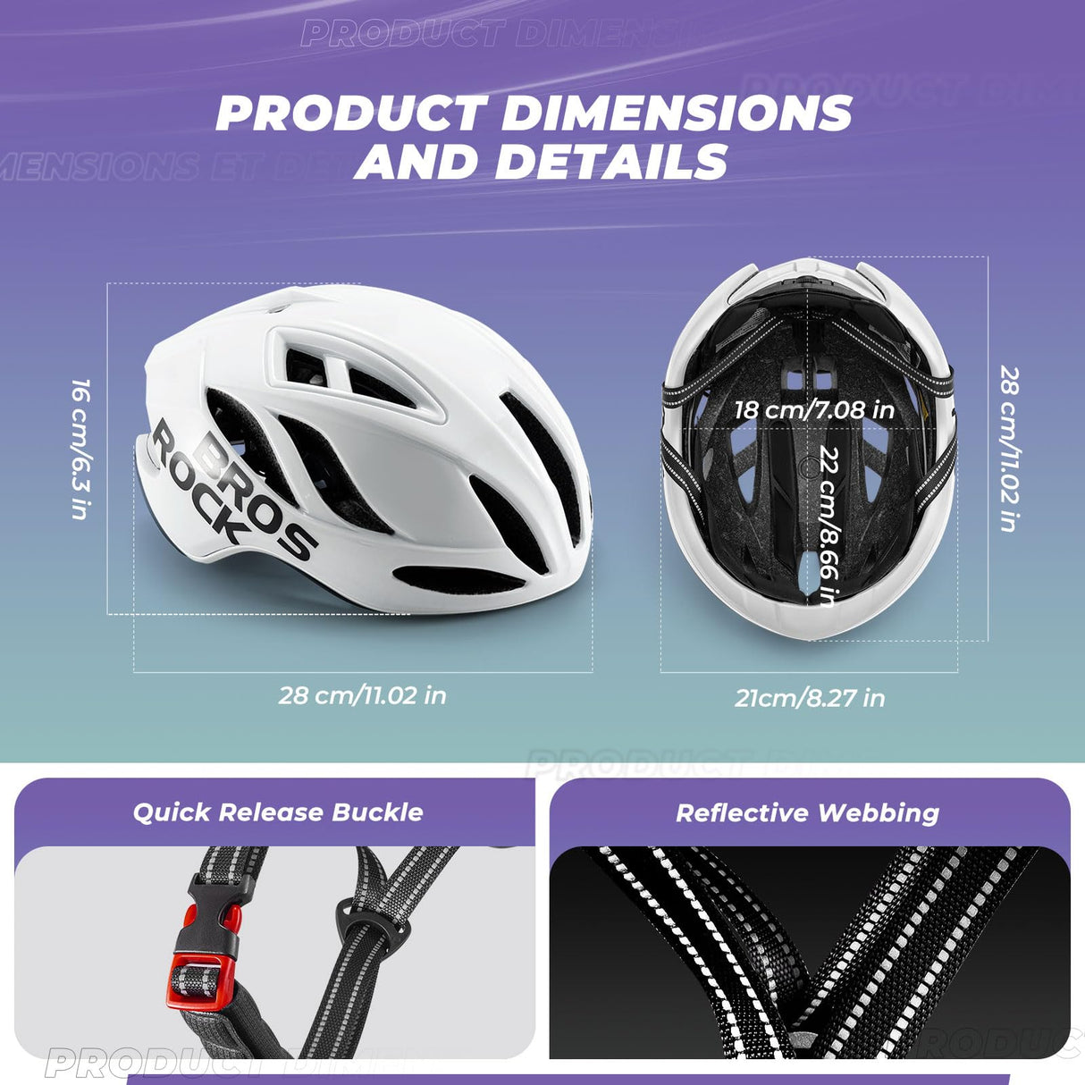 ROCKBROS Fahrradhelm – Einstellbar 58-62cm mit modernem Sicherheitsdesign