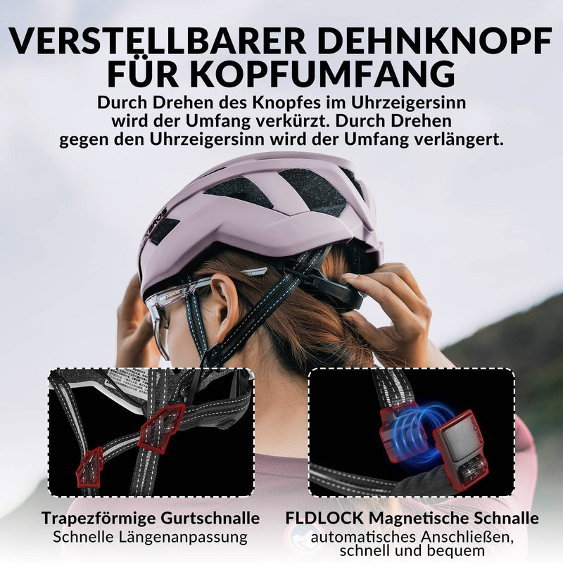 Cargue la imagen en el visor de la galería, ROCKBROS Fahrradhelm Integrierter Cityhelm für Einsteiger - Unisex Rosa-matt
