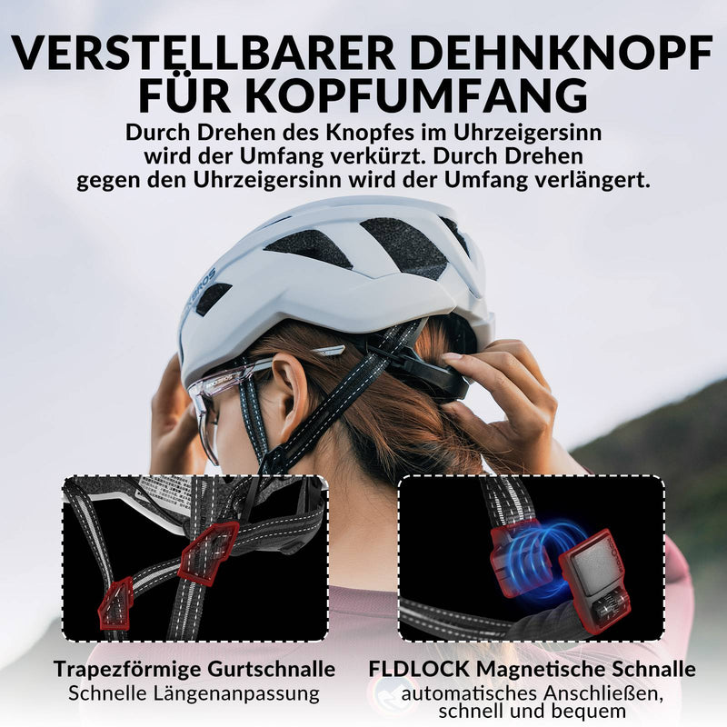 Chargez l&#39;image dans la visionneuse de la galerie, ROCKBROS Fahrradhelm Integrierter Cityhelm für Einsteiger - Unisex Weiß-matt
