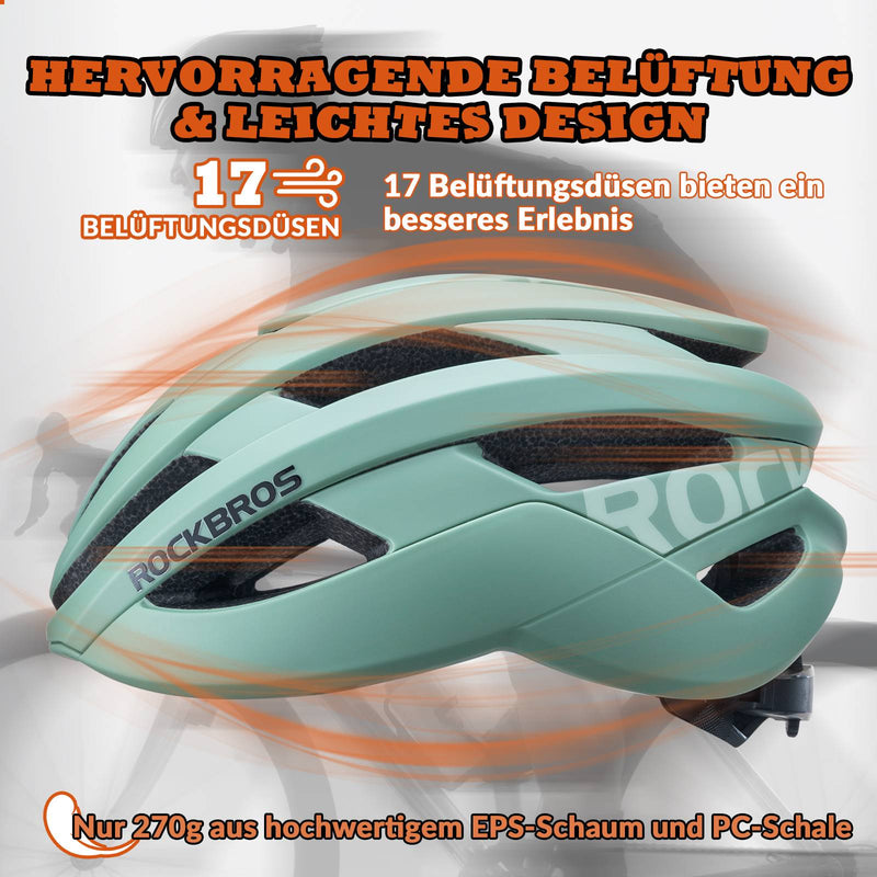 Cargue la imagen en el visor de la galería, ROCKBROS Fahrradhelm Sport Mountainbike Schutzhelm Atmungsaktiv 54-58cm Grün

