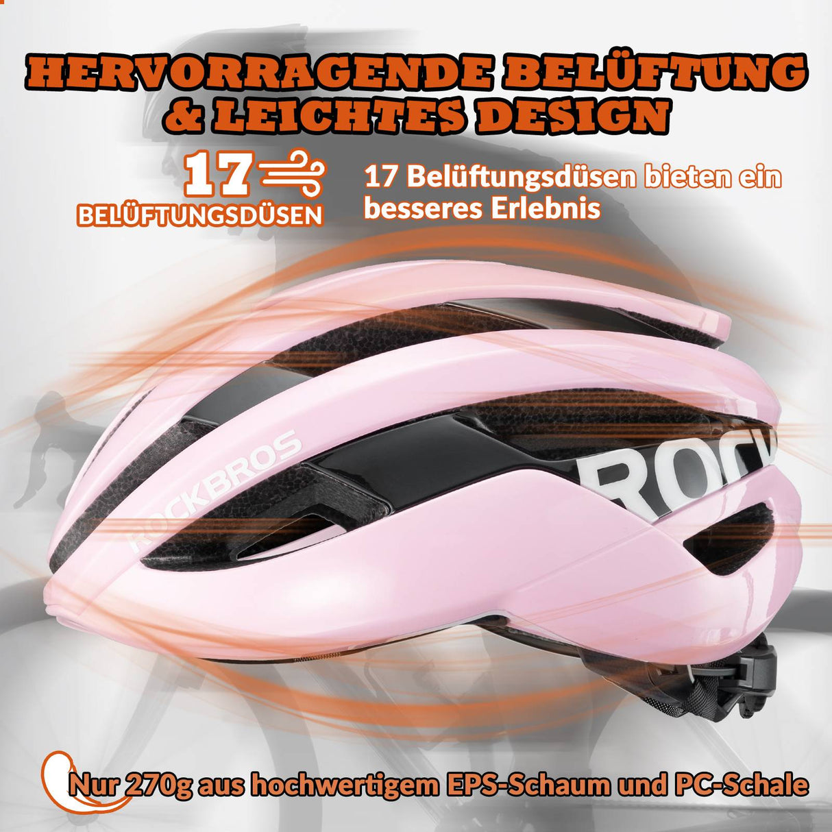 ROCKBROS Fahrradhelm Sport Mountainbike Schutzhelm Atmungsaktiv 54-58cm