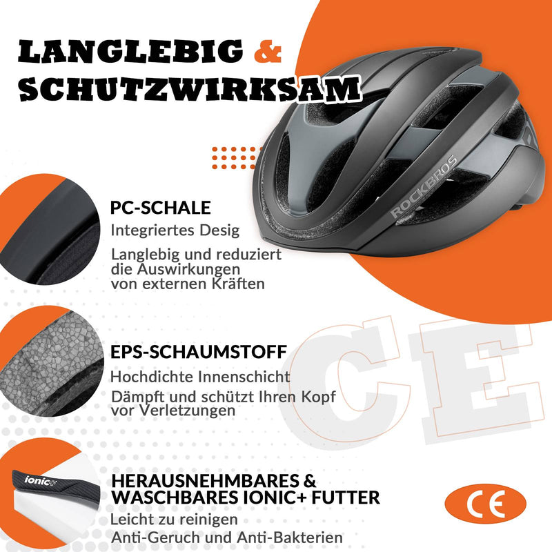 Cargue la imagen en el visor de la galería, ROCKBROS Fahrradhelm Sport Mountainbike Schutzhelm Atmungsaktiv 54-58cm Schwarz

